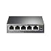 TP-Link 5 Port Gigabit PoE Switch | 4 Port PoE 56W | 802.3af Compliant | Shielded Ports | Traffic Optimization | Plug and Play | Sturdy Metal (TL-SG1005P)