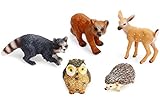 UANDME Forest Animal Figures Cake Toppers, Woodland Creatures Toy Figurines Set