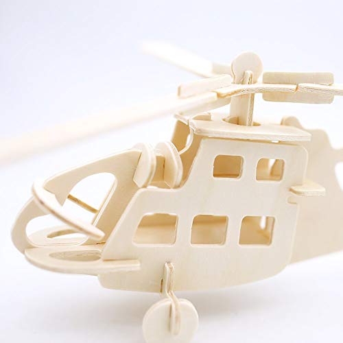 3D Wooden Puzzle Building Blocks Toys Manual DIY Stereo Model Diagram Creative Assembled Educational Toy for Kids and Adults -Sailboat&Jeep&Helicopter