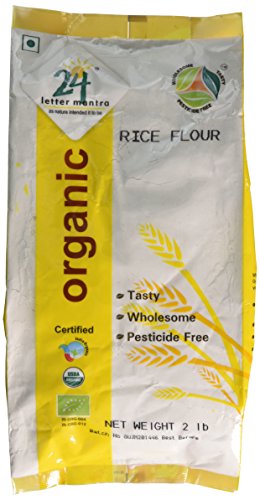 Organic Rice Flour Pure White - Rice Atta - â˜… USDA Certified Organic - â˜… European Union Certified Organic - â˜… Pesticides Free - â˜… Adulteration Free - â˜… Sodium Free - 2 Pounds - 24 Mantra Organic