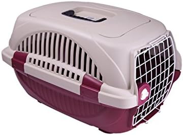 Choco Nose H165 19.8 Inch, Double Locked Durable Pet Carrier, Travel Pet Crate, Pet Kennel, for Pets Under 12 Lb, Mini to Small-sized Dog, Cat, Rabbit, Chinchilla (Burgundy)