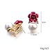 Paymenow Womens Girls Bohemia Earrings Fashion Summer Rose Pearl Circle Ear Clip Nice Jewelry (Hot Pink)
