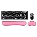 Poualss Memory Foam Set Keyboard and Mouse Wrist Pad Rest,Cushion Support for Office,Gaming,Computer,Laptop and Mac,Pain Relief& Easy Typing (Rose Pink)