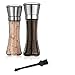 ZaraLuxe Salt And Pepper Grinder Set | Stainless Steel Salt And Pepper Shakers w/Tall Glass Body & Adjustable Coarseness Ceramic Rotor | Easy To Refill & Clean | Premium Salt Pepper Mill (Set Of 2)