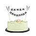 LVEUD Panda and rabbit decoration Mini Happy Birthday Cake Topper Banner - Party Cake Decoration Supplie (Black)