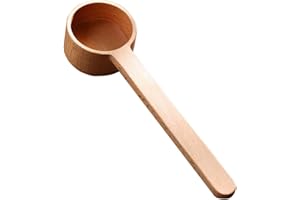 Coffee Scoop, Coffee Spoons,CISHNOU Korean Style Beech Wooden Coffee Ground Spoon, Measuring for Ground Beans or tea, Soup Cooking Mixing Stirrer Kitchen Tools Utensils, 1 Wooden Tea Scoop