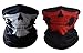 Meta-U 2Pcs/Pack Skull Print Multifunction Headwear Face Tube Masks with Wear Instruction