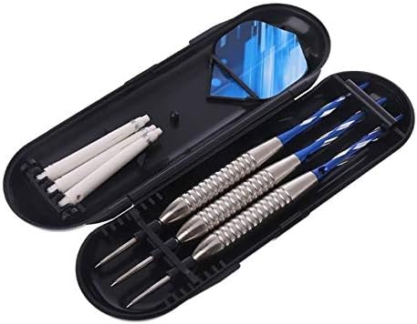 Darts set hard steel pin aluminum shaft iron barrel PET flying professional darts indoor sports game game tool set of 3 blue