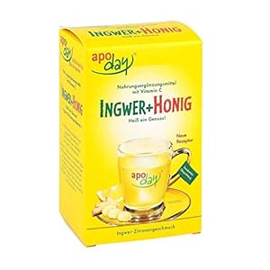 Apoday Ingwer+Honig Pulver Ingwer-Zitronengeschmack, 10X10 g