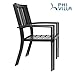 PHI VILLA Outdoor Patio Metal 3 Piece Dining Bistro Furniture Set with 2 x Chair,1 x Table
