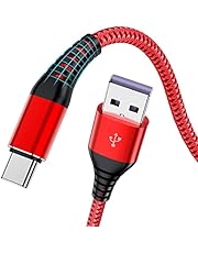 USB Type C Cable, [3-Pack 6Ft] USB A to Type C Premium Nylon Braided 6 Feet Fast Charging Cord for Samsung Galaxy A51/ A20/ A10/ S10/ S9/ S8/ Note 8, Type C Charger 6 Foot USB Cable -Red