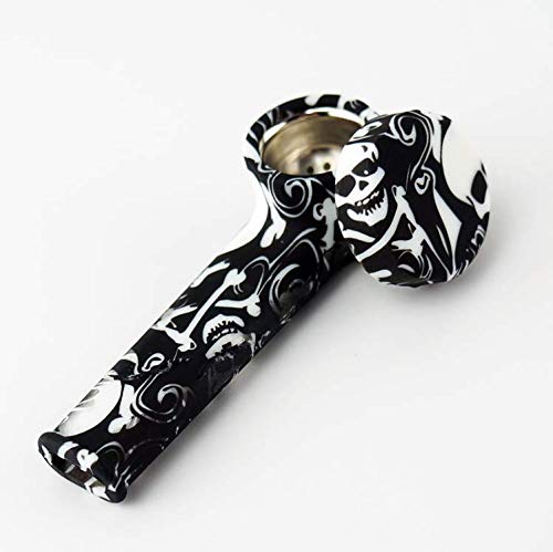 Unbreakable Silicone Travel Accessory with lid and Black and White Skull Logo