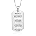 LiFashion LF Stainless Steel Mommy's Daddy's Dog Tag Pendant Necklace for Mom Dad Sentimental Motivational Quote Engraved Mothers Fathers Day Birthday Gift from Daughter Son