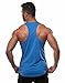 Dri Fit Microfiber Bodybuilding Stringer Tank Top Y-Back Racerback, Large, Blue