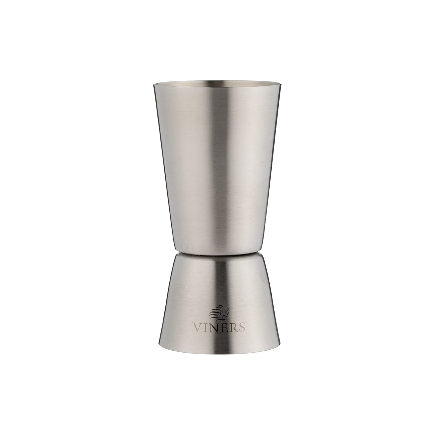 Viners Barware Double Deluxe Dual Spirit Measure Cocktail Jigger | Brushed Stainless Steel, 60ml/30ml