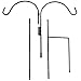 Sunnydaze Outdoor Heavy Duty Double Shepherd Hook, Garden Poles for Hanging Bird Feeders and Plants, 48 Inch Tall, Set of 2, Black