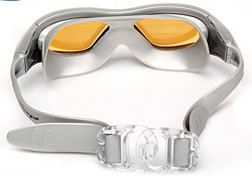 Qishiâ€™s Big Frame Anti-water Anti-fog Anti Uv Swimming Goggles for Adult (orange)
