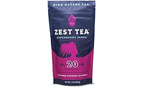Superberry Samba Energy Green Tea - High Caffeine (3X Traditional Teas) - Healthy Coffee Substitute - 135 mg caffeine per cup (20 Sachets) (50g)