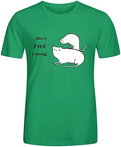 Slightly Threatening Romantic Cat Tee Shirts For Men O Neck Green
