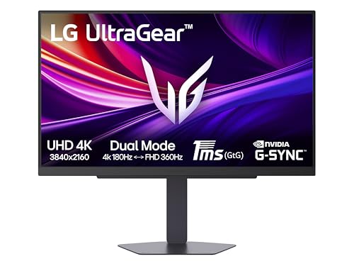 LG UltraGear 27G810A Monitor Gaming 27" UHD 4K 180Hz / FHD 360Hz, IPS 1ms (GtG), G-Sync Compatible, AMD FreeSync Premium, VRR, HDR 400, HDMI 2.1, DP, Hub USB, AUX, Stand regolabile, Nero