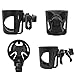 Stroller Cup Holder with Hook, Universal Cup Holder for Pushchair, Bike, Wheelchair, 360 Degrees Rotation Anti-Slip and Adjustable