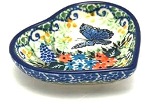 POLISH POTTERY GALLERY Polish Pottery Tea Bag Holder - Heart - Unikat Signature - U4600