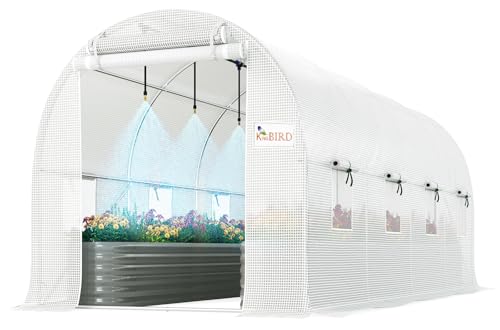 KING BIRD Premium 15x7x7 FT Greenhouse for Outdoors, Large Heavy Duty