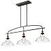 CLAXY Rustic Kitchen Island Pendant Lighting Adjustable Dining Room Chandelier -3 Lights