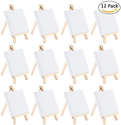 Amazon.com: SHZONS Canvas and Easel, Mini Canvas & Easel ...