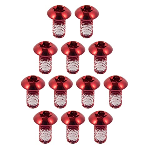 Chooee Bike Disc Brake Rotor Bolts M5x10mm,12pcs Bicycle Rotors Screw for MTB/Mountain Bike Red