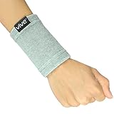 Wrist Sweatbands by Vive (Pair) - Bamboo Charcoal Compression Wristband - Athletic Support for Carpal Tunnel Pain Relief, Arthritis, Tendonitis & Tennis - Left & Right Sleeves