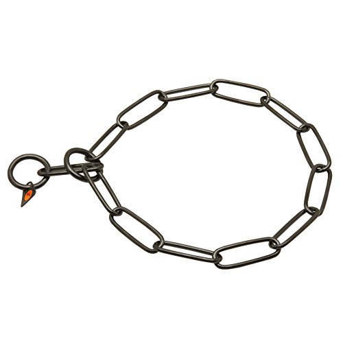 Herm Sprenger Black Stainless Steel Collar for German Shepherd 51506 (57) - Long Link Fur Saver 1/9 - //medicalbooks.filipinodoctors.org