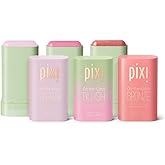 Pixi Beauty Beaming Bliss On-the-Glow Trio | Hydrating Tinted Moisture Stick Blush, Bronzer, and Highlighter Set | Travel Size, Vegan, and Paraben-Free