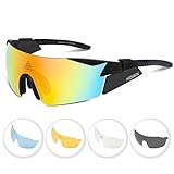 HODGSON Sport Polarized Sunglasses for Men or Women , Windbreak UV400 Protection Sports Glasses with 5 Interchangeable Lenses for Driving, Cycling, Running and Golf