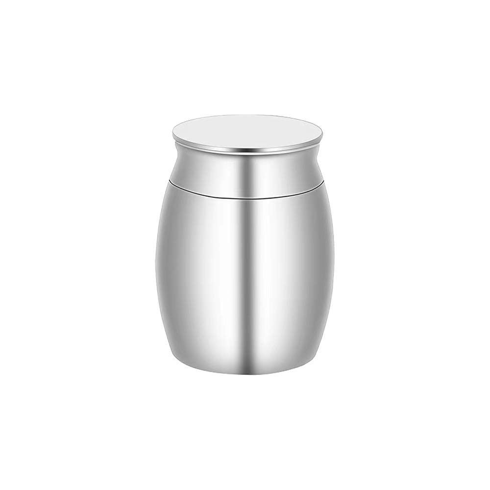 NA Small Keepsake Urns Stainless Steel Mini Waterproof Memorial Cremation Container Jar for Memorial Human Pet Ashes… (A Silver) — image 1