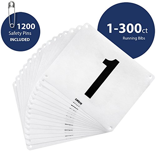 Clinch Star Running Bib Large Numbers with Safety Pins for Marathon Races and Events - Tyvek Tearproof and Waterproof 6 X 7.5 Inches (Numbers 1-300) - Thumbnail 2