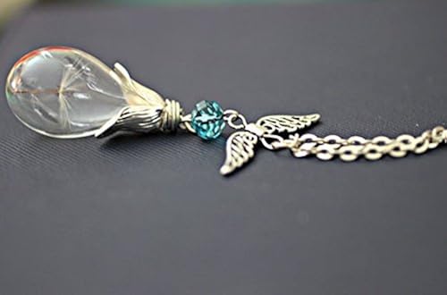 Real Dandelion Wish Sterling Silver chain Necklace Make A Wish