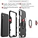 BestAlice for Xiaomi Redmi Note 6 Pro Case/Redmi Note 6 Case, Hybrid Heavy Duty Protection Shockproof Defender Kickstand Armor Case Cover Tempered Glass Screen Protector，Red