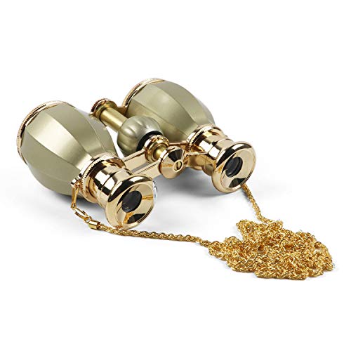 Kingscope 4X30 Vintage Opera Glasses Binoculars for Theater Musical Concert (Gold, with Chain)