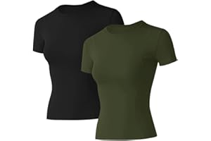 Loovoo Women Workout Shirts 1/2/3 Pack Athletic Compression Tee Dry Fit Yoga Gym Basic Tops
