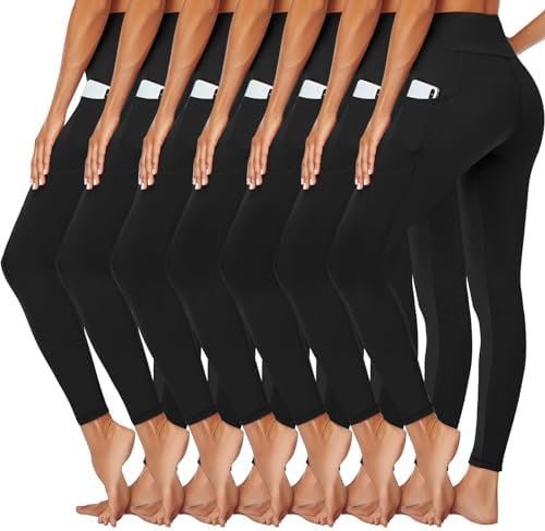 Amazon.com: TNNZEET 7 Pack Leggings for Women, Black High Waisted