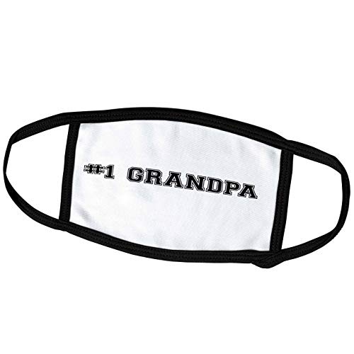 3dRose Face Mask Medium, #1 Grandpa-Number One Grandfather for Worlds Greatest…
