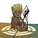 Lovepop Marvel I Am Groot Pop Up Card, 5x7-3D Birthday Greeting Card, Pop Up Birthday Cards for Kids, Celebration Cards, Guardians of the Galaxy Birthday Card