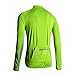 KORAMAN Men's Reflective Long Sleeve Cycling Jersey with Back Zipper Pocket Loose Fit Bike Biking Shirts (Green, XL)