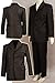 Allten Men's Cosplay Costume Dr Brown Pinstripe Suit Blazer Pants M