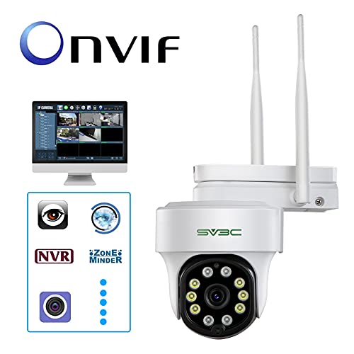 SV3C Pan Tilt IP Camera Outdoor with Floodlight & Tracking, 1080P WiFi