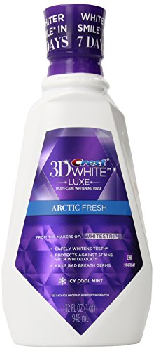 UPC 037000840237, Crest 3D White Luxe Arctic Fresh Multi-Care Whitening Icy Cool Mint Flavor Mouthwash 946 ml