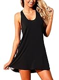 Women Mesh Side Racerback Beach Dress Sleeveless Swimsuit Bikini Cover Ups