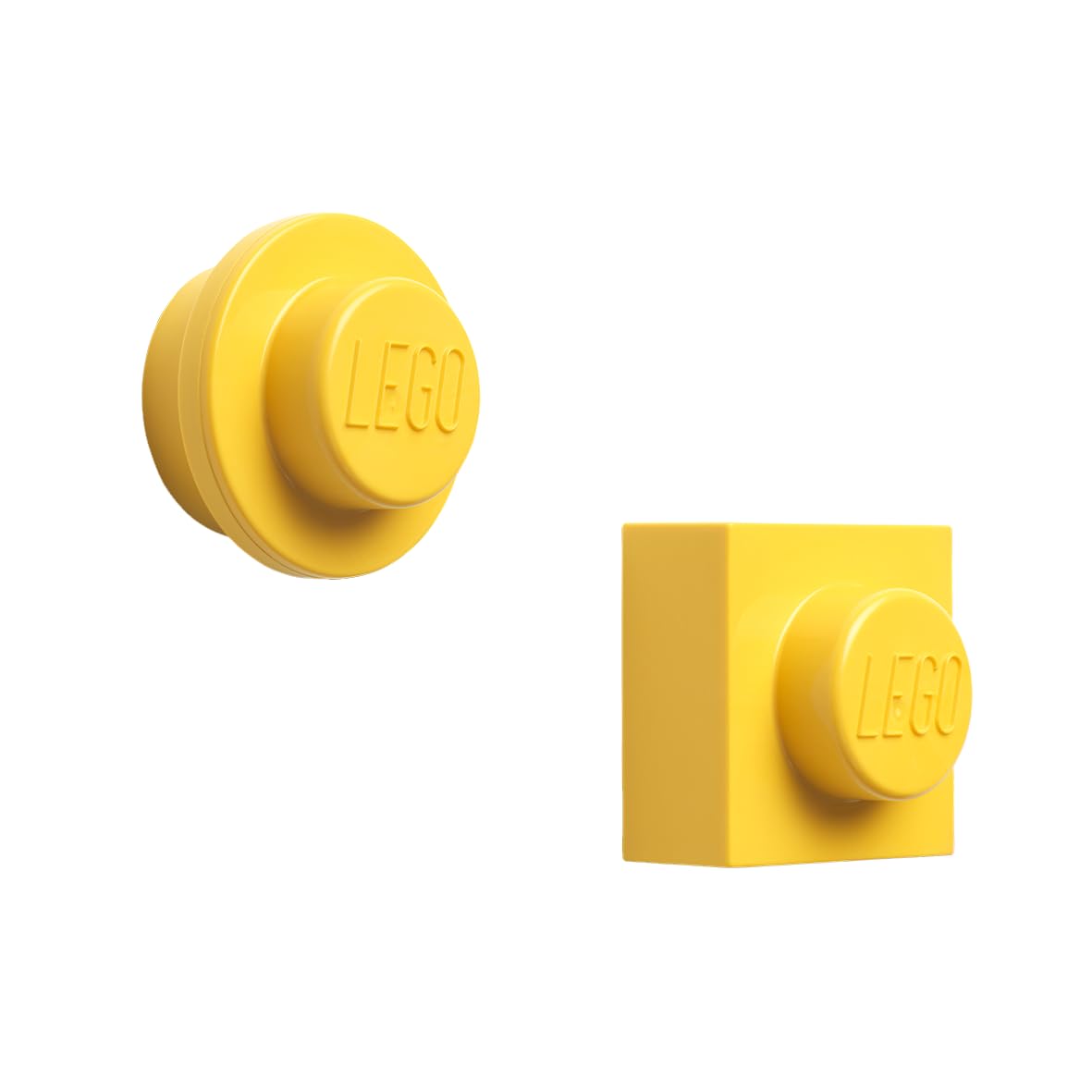 LEGO Magnet Set – Decorative and Colorful Magnets Shaped as Round and Square LEGO Elements – Ideal for Drawings, Postcards, and Notes, Bright Yellow