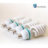 LimoStudio Full Spectrum Light Bulb- Four 45W Photography Photo CFL 6500K - Daylight balanced pure white light by LimoStudio, AGG874